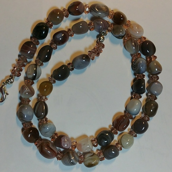 #0172 Botswana African Agate Necklace - Picture 2 of 3