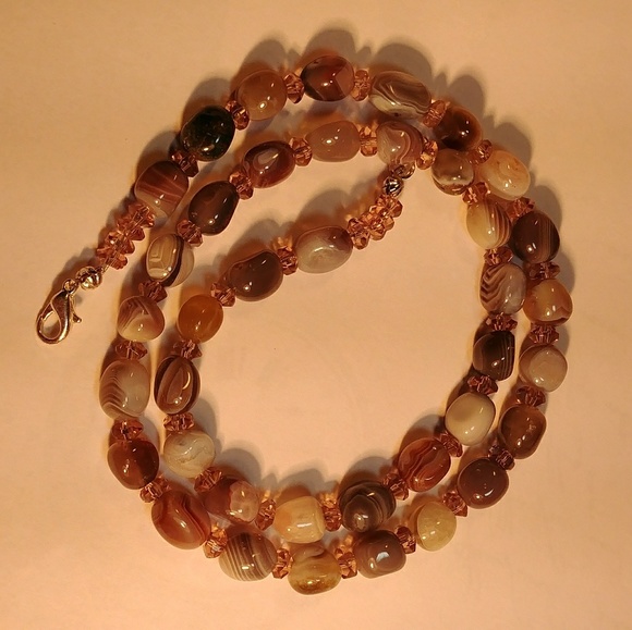 #0172 Botswana African Agate Necklace - Picture 1 of 3