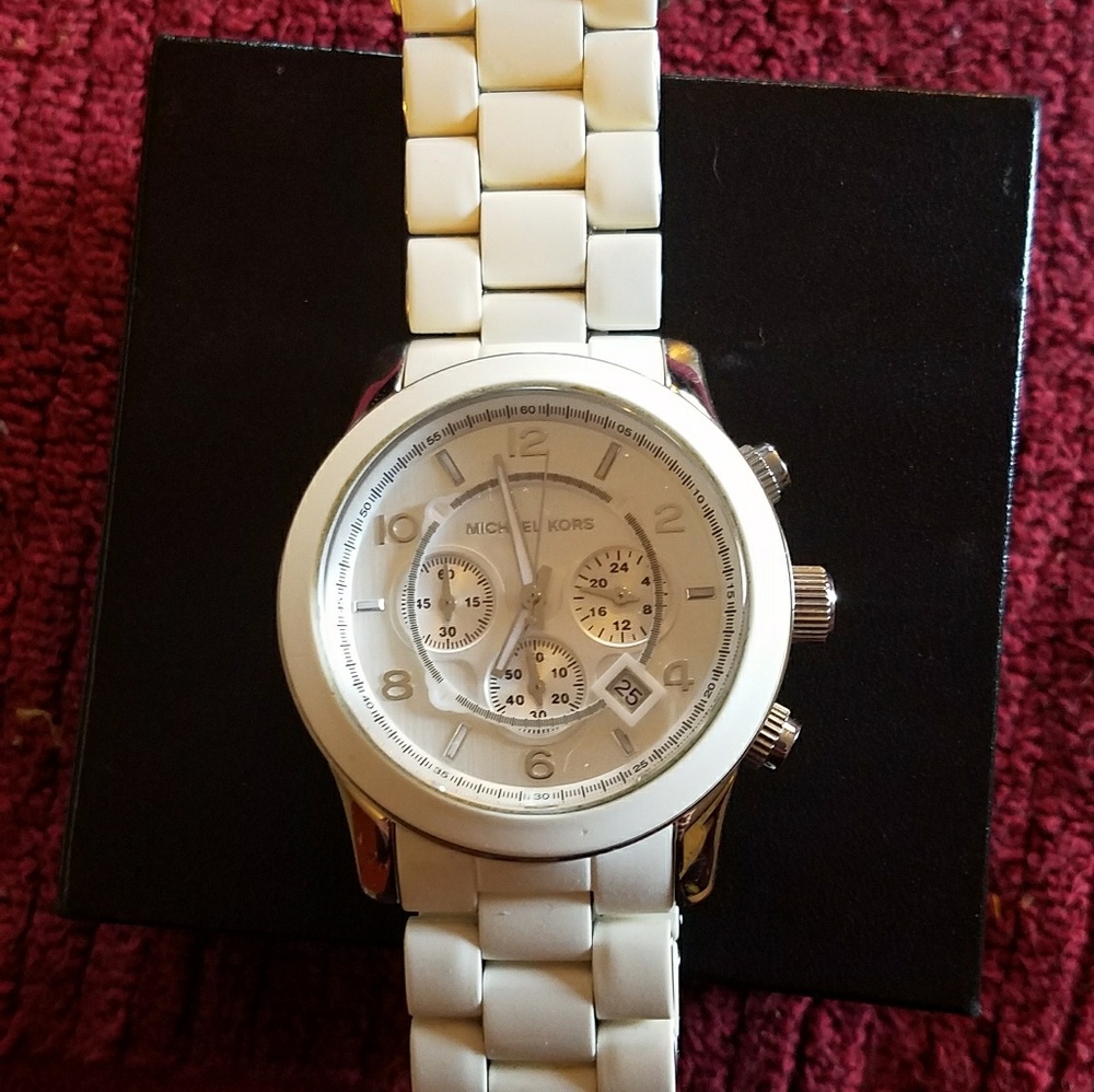 Michael Kors White & Silver Watch