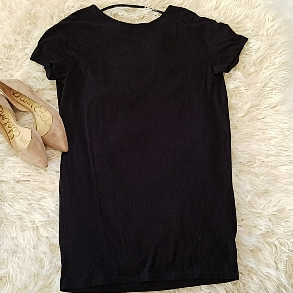 ALTERNATIVE backless cotton tee shift dress, M