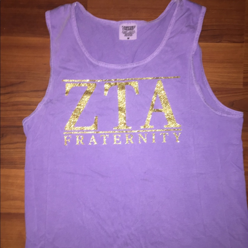 Sparkly zta comfort colors tank