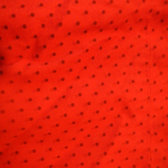 Red with Black Polka dot Button down blouse - Picture 3 of 3