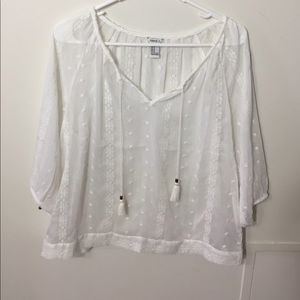 Forever 21 white sheer blouse
