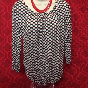 Daisy Fuentes Red Black Small Top