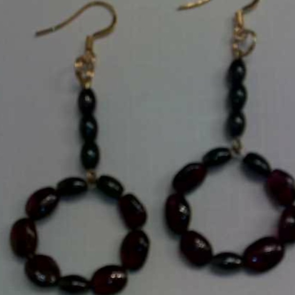 Garnet and hematite earrings