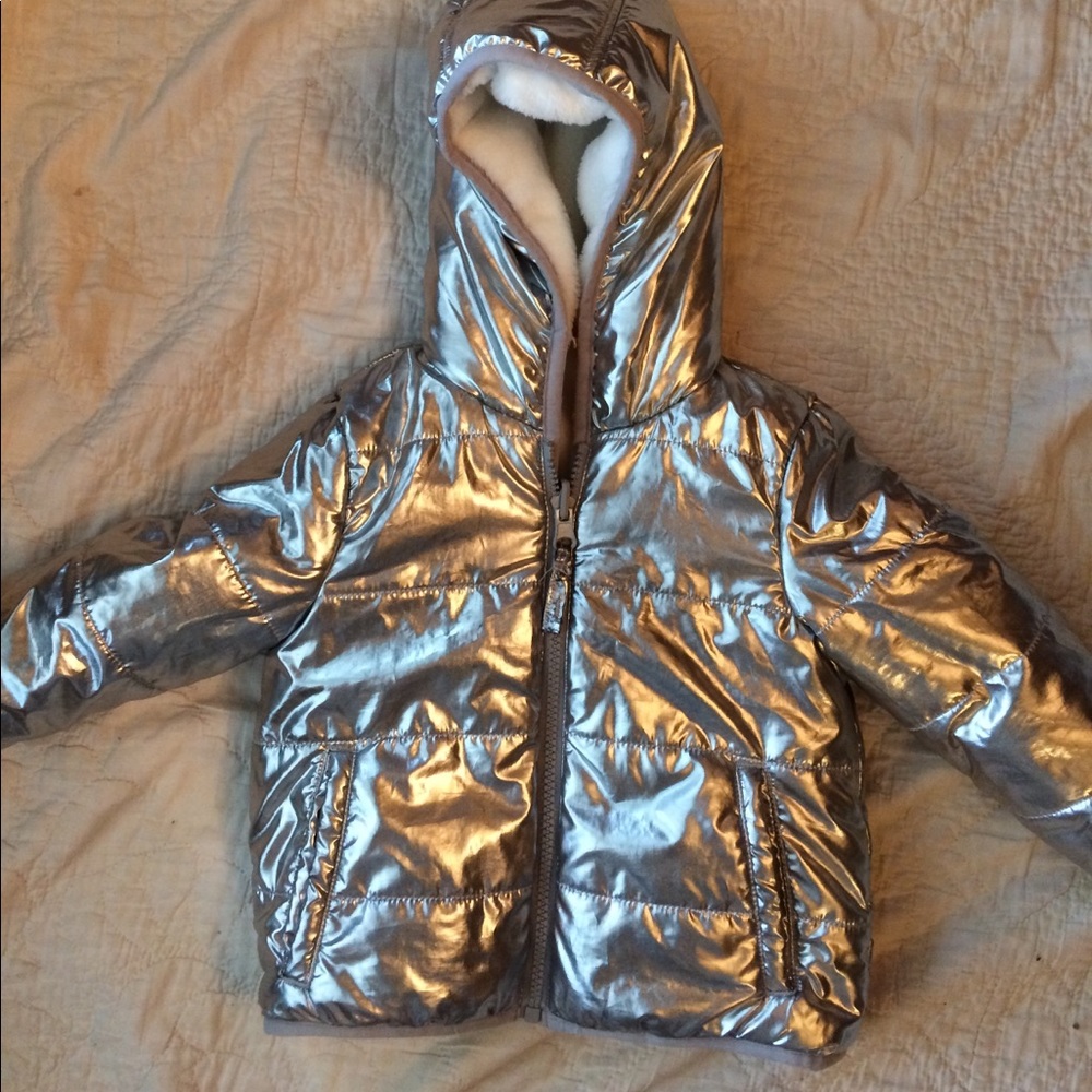 Silver Metallic Winter Coat