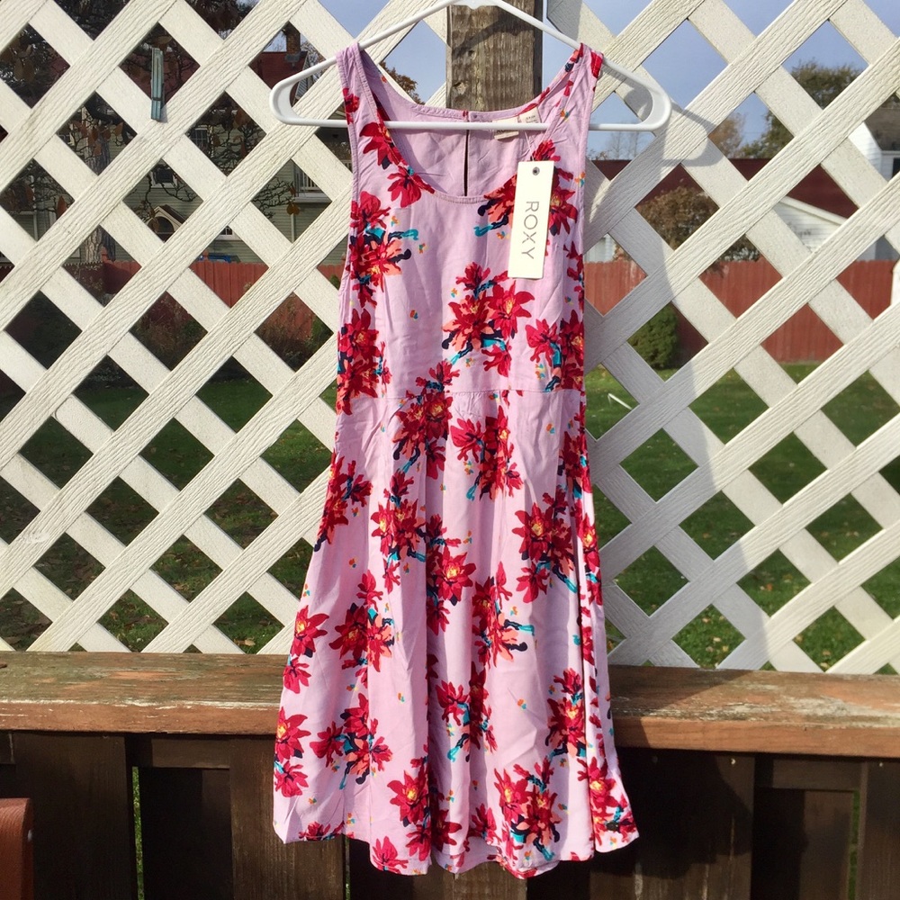 Roxy Summer Dress Small Floral Pink