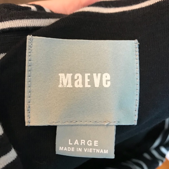 •Maeve• Moka One Shoulder Striped B&W Dress NWOT - Picture 4 of 4