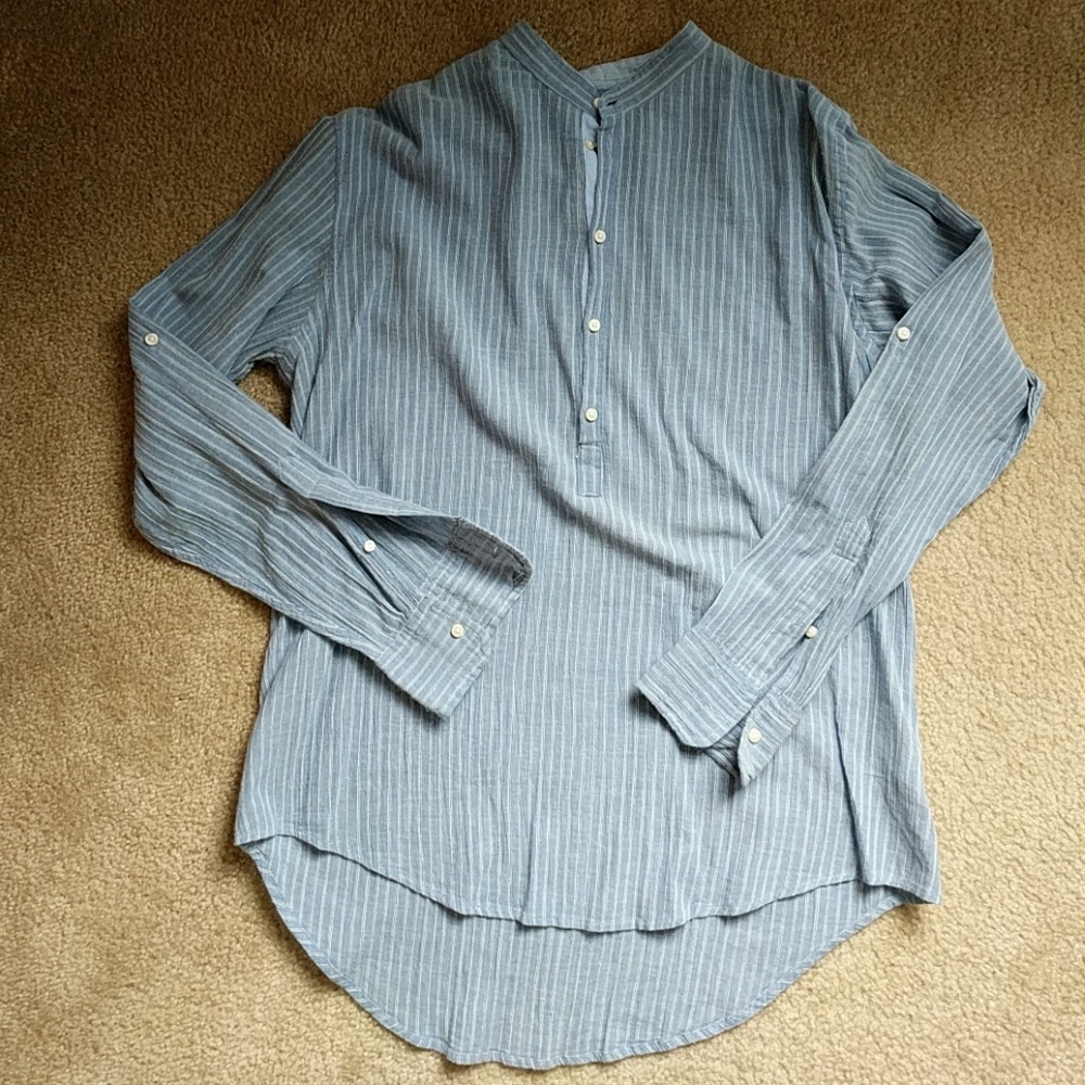 SALE!Zar man blue with stripes summer casual shirt