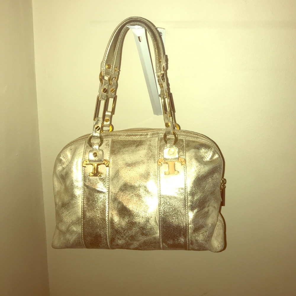 Tory Burch metallic gold shoulder bag 💯Authentic
