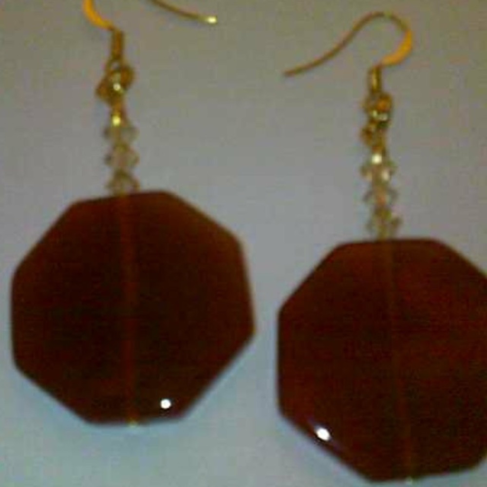 Quartz and crystal earrings