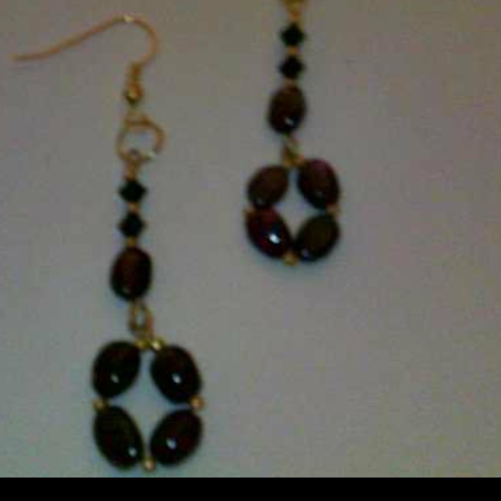 Garnet and hematite earrings