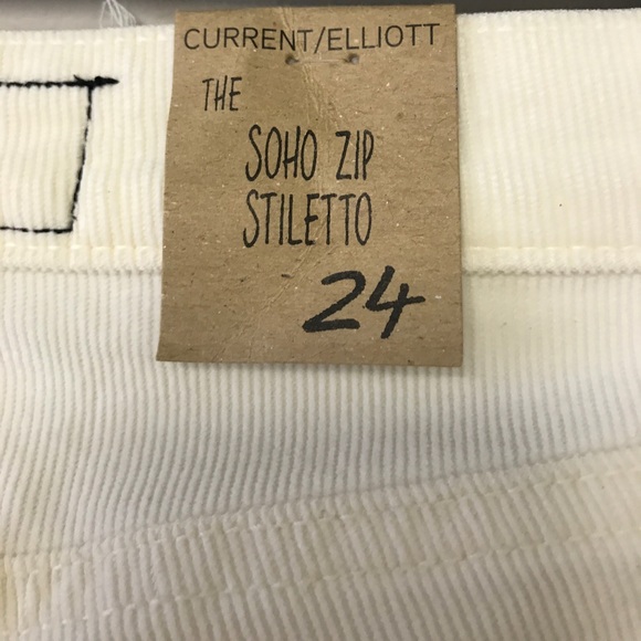 Current/Elliott SoHo Zip Stilleto - Bone White- 24 - Picture 7 of 8