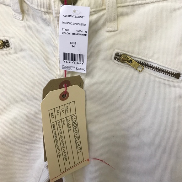 Current/Elliott SoHo Zip Stilleto - Bone White- 24 - Picture 8 of 8