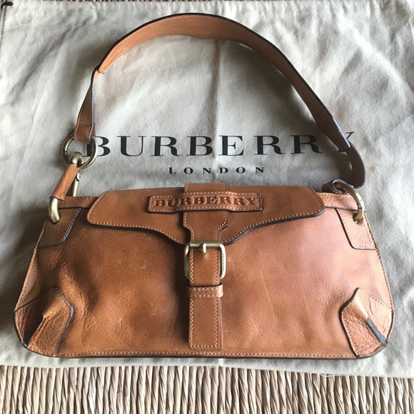 Burberry Handbags - Authentic Burberry Brown Leather Shoulder Bag