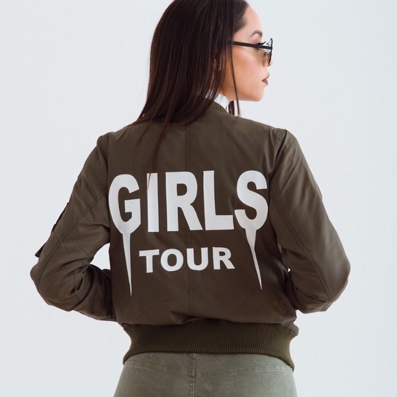 Sorella Boutique Girls Tour Bomber in Green - Picture 1 of 4