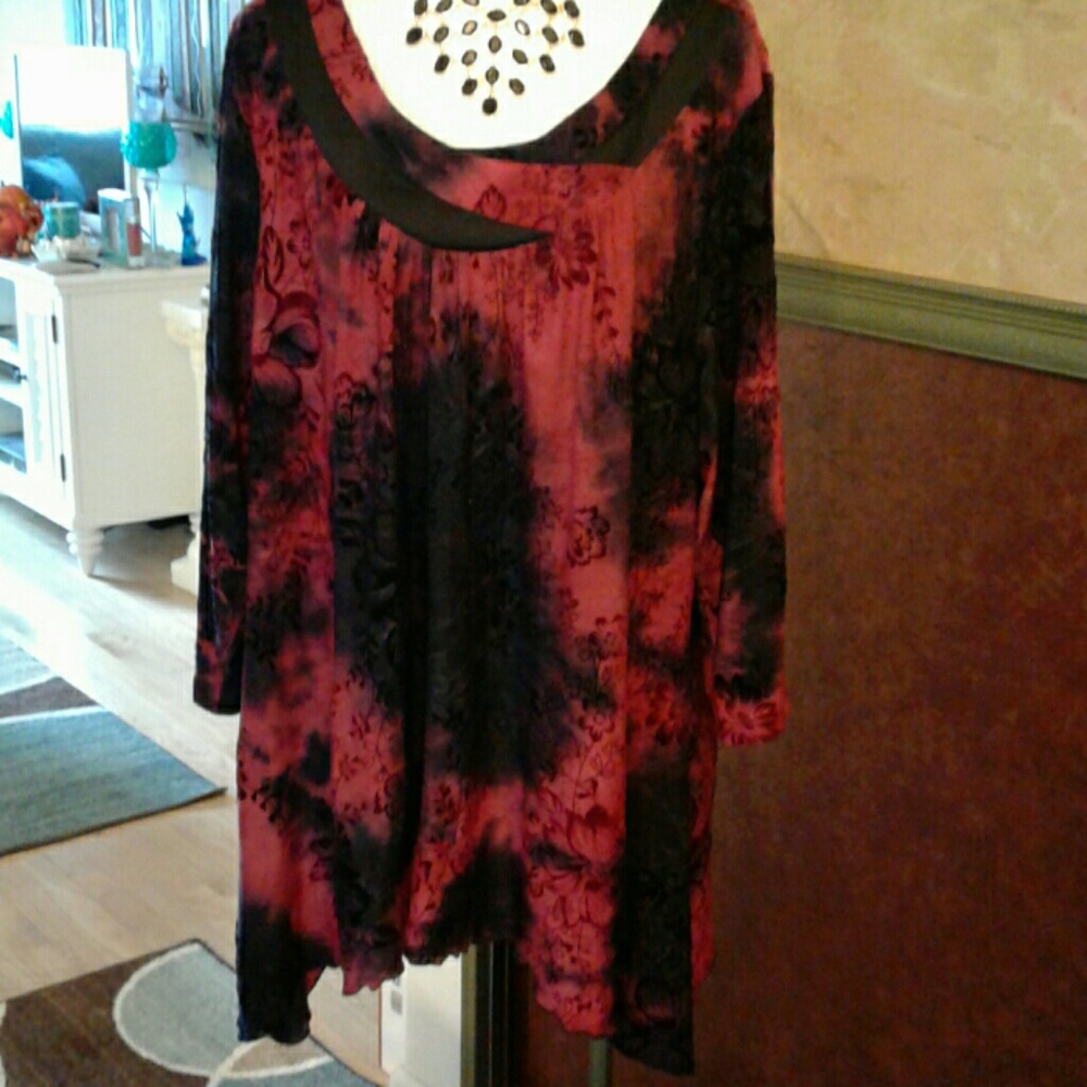 Beautiful red and black blouse