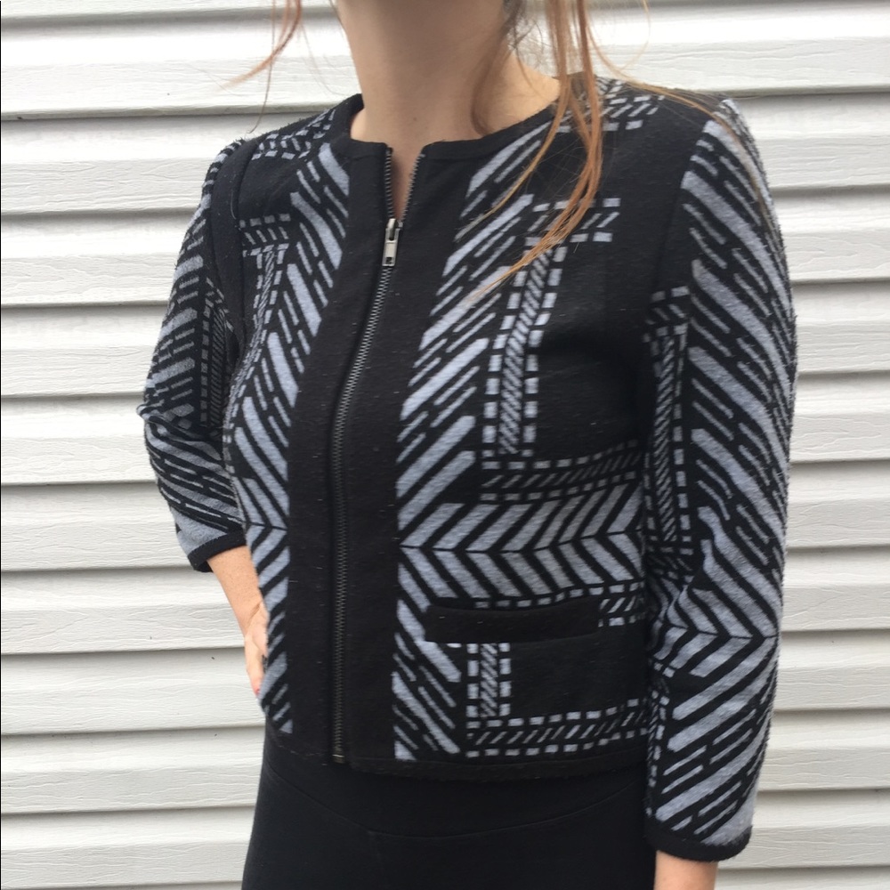 Anthropologie Black Sweater X Small Crop Fitted