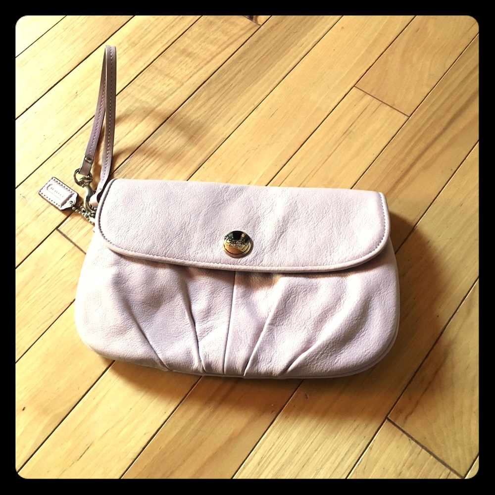 Blush pink Coach clutch