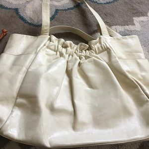 Off white / cream Hobo leather shoulder bag purse