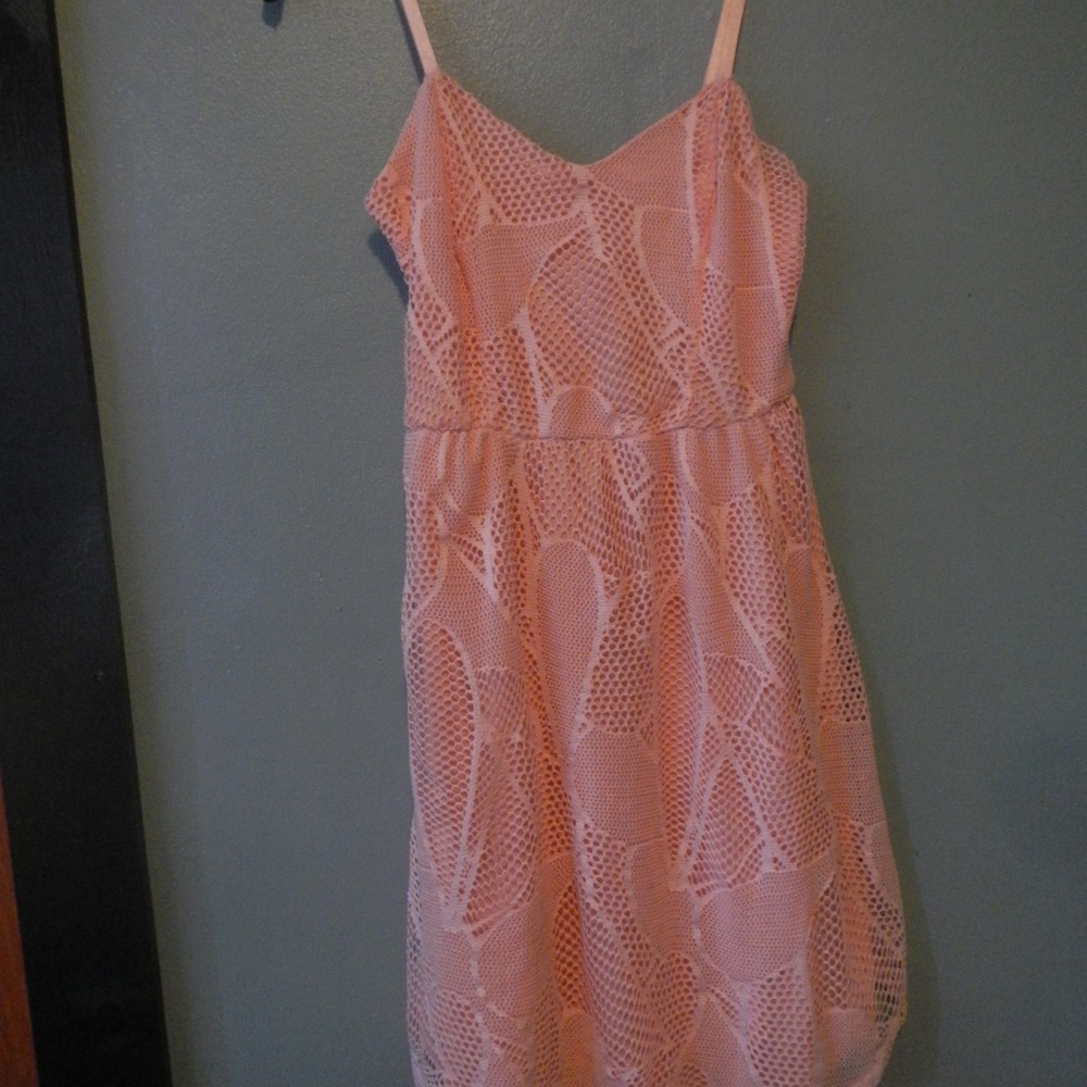 Coral crotchet dress by Daytrip