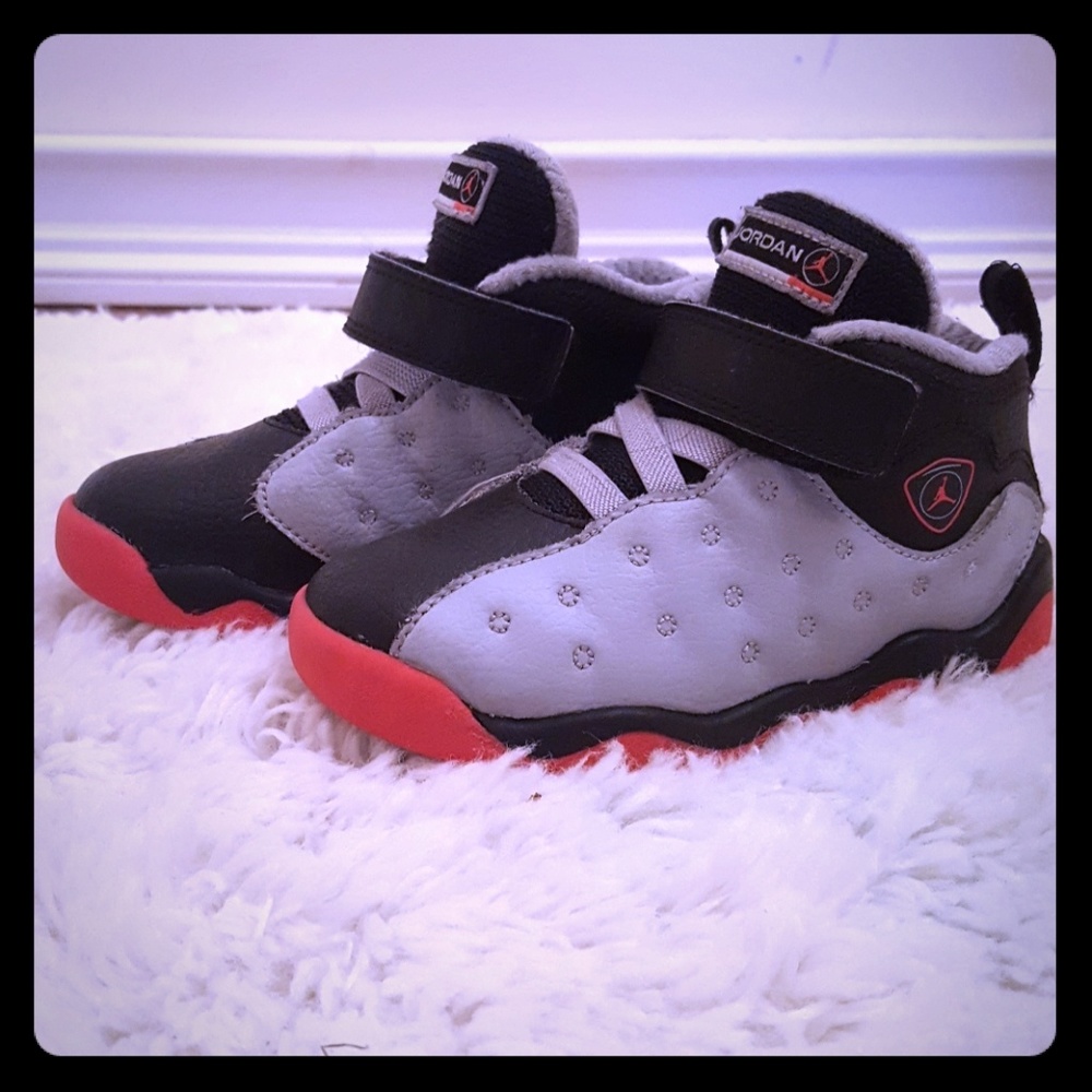 Infrared, Black, and Grey Jordans - Picture 1 of 4