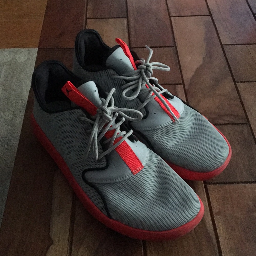 Grey/Black/Coral (Red) Jordan Eclipse Sneakers