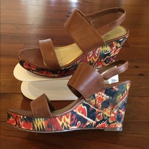Wedges with colorful platform