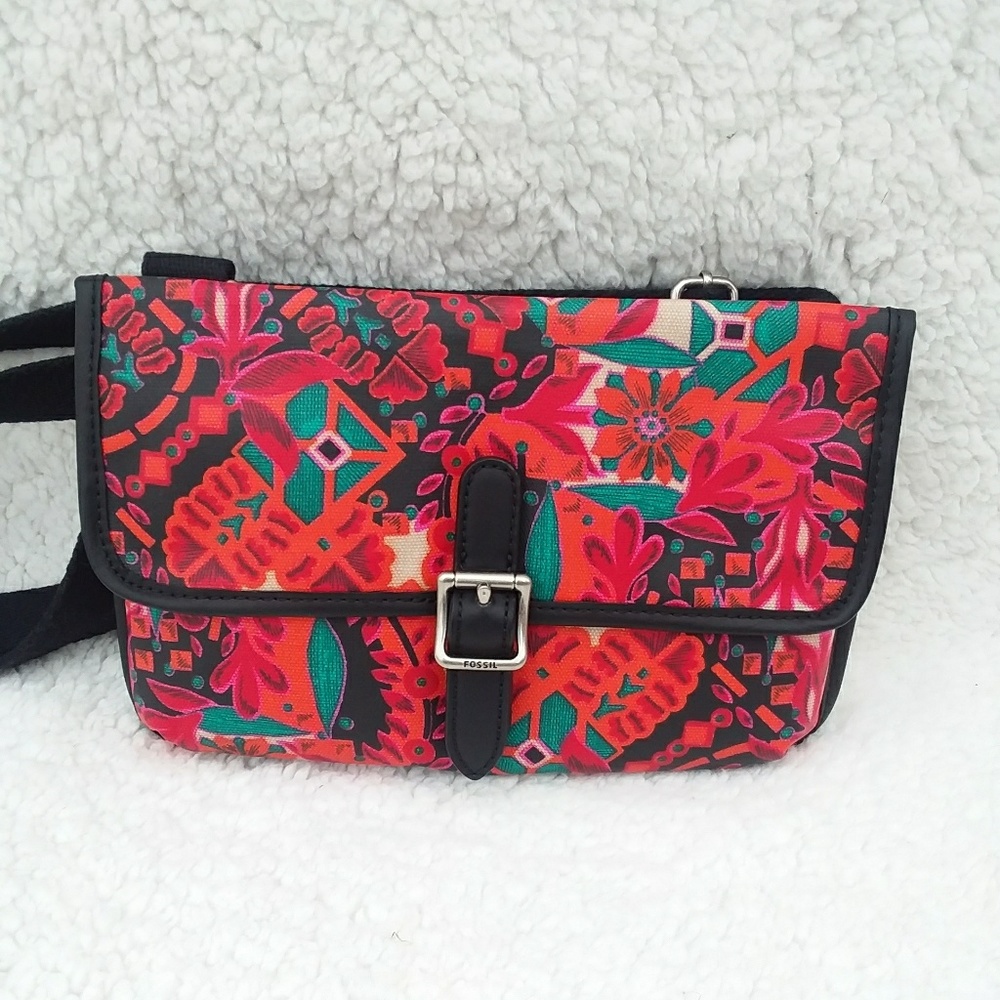 New Fossil Keyper Flower Mini Flap Crossbody - image 3