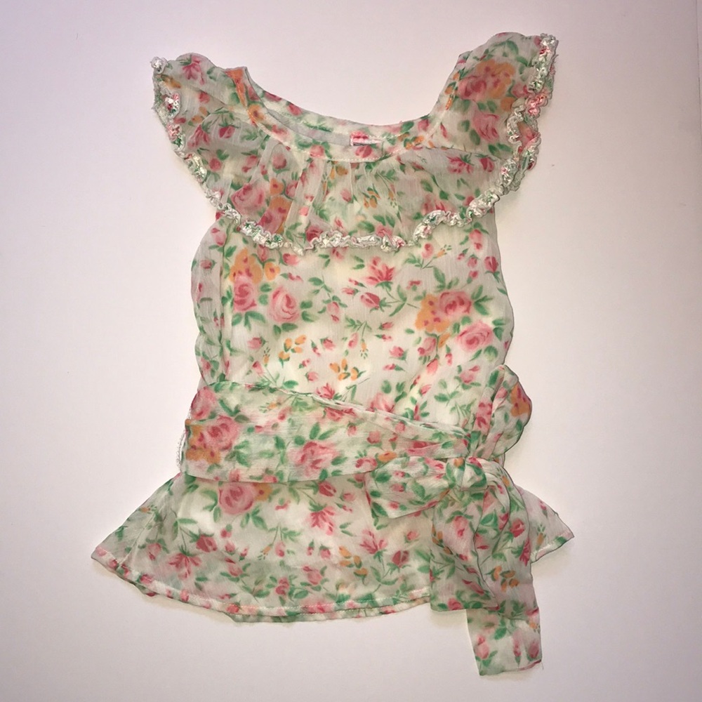 Guess girls floral top size 6