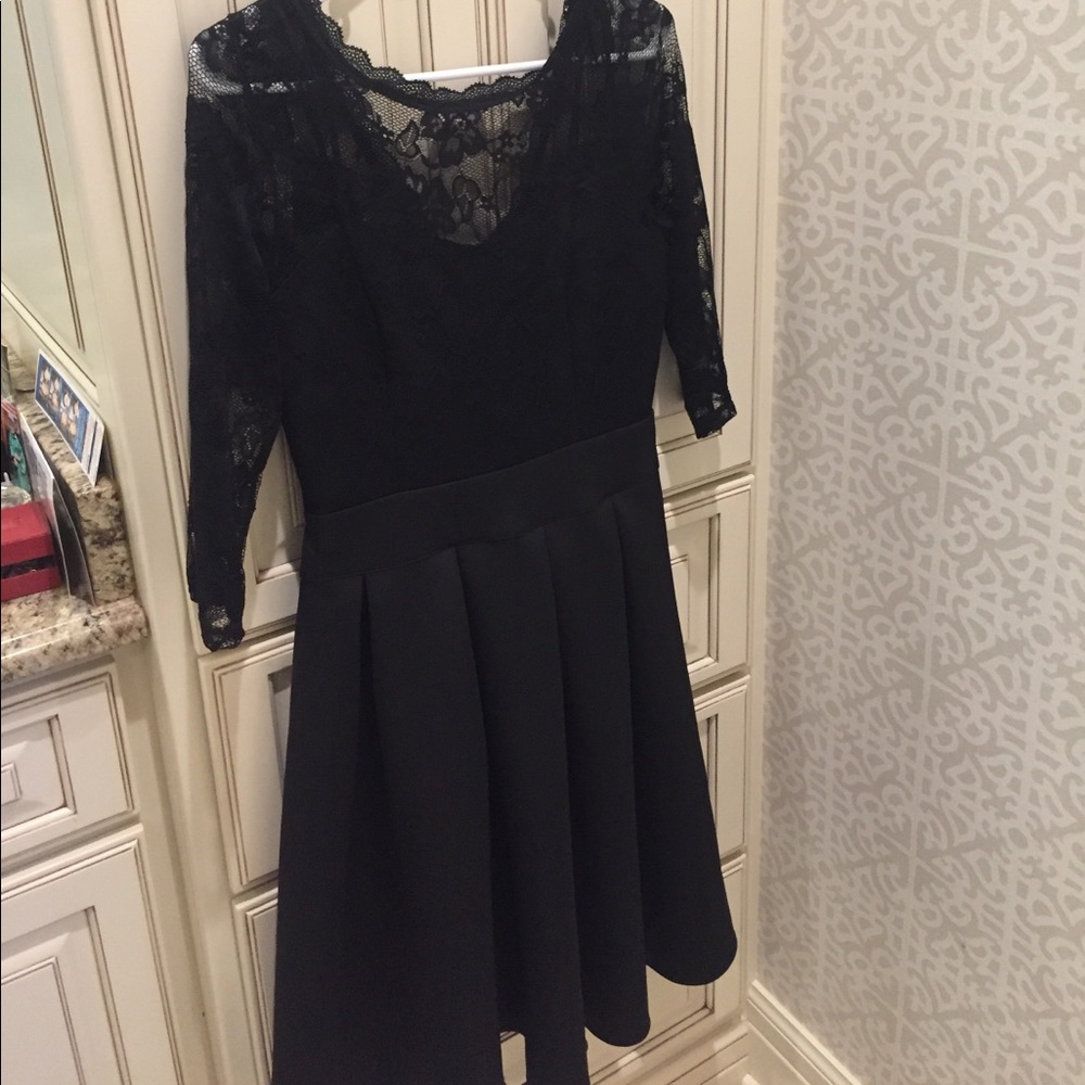 Black dress! Great for a holiday party!