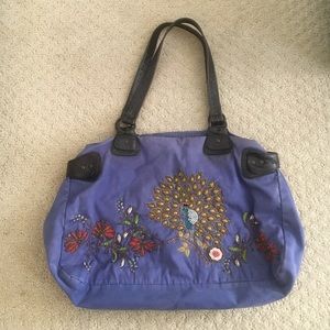 Anthropologie Peacock Purse / Blue Boho Bag