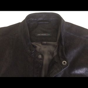 John Varvatos star USA black leather shirt jacket