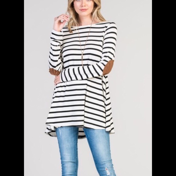 LAST ONE! Striped long-sleeve w/ elbow patches XL - Picture 2 of 3