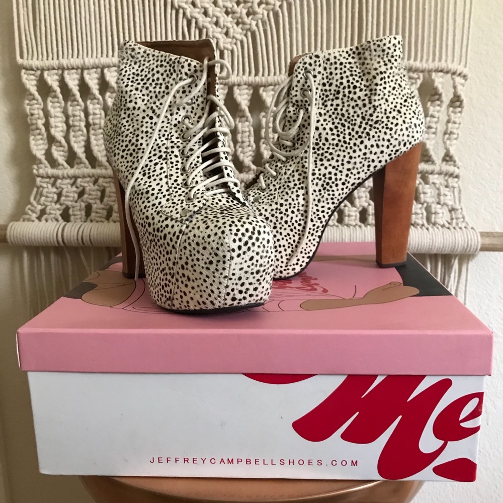 Jeffrey Campbell Lita Fur Boot-White Black Jaguar