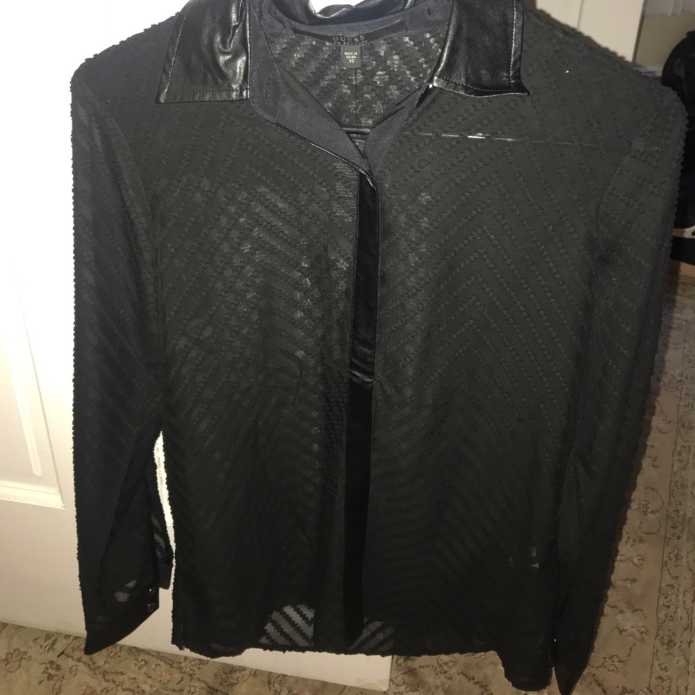 Black semi transparent shirt