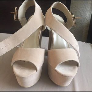 Boohoo Lexi Buckle Strap Platform Heels