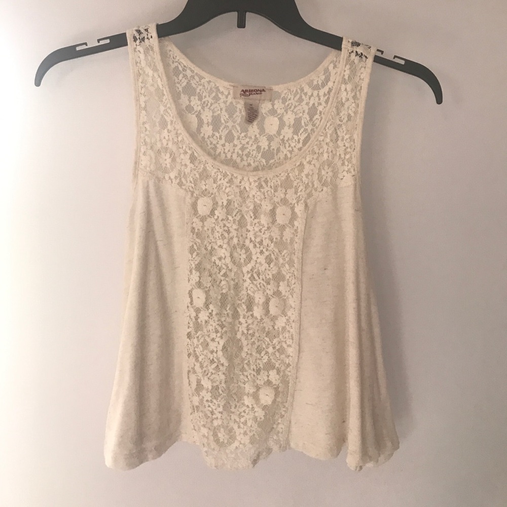 Off white lace tank top