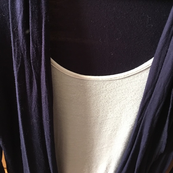 Navy and White Shirt with Lace Scarf - Picture 3 of 4