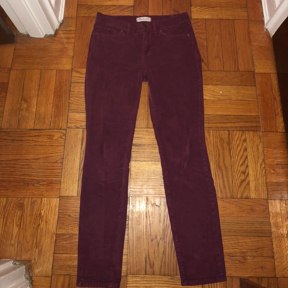 Madewell Skinny Skinny Corduroy in Burgundy sz 27