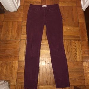 Madewell Skinny Skinny Corduroy in Burgundy sz 27