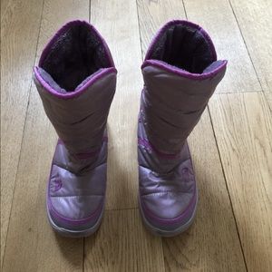 Purple/Pink North Face Snow Boots Size 3