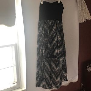 High-low strapless dress
