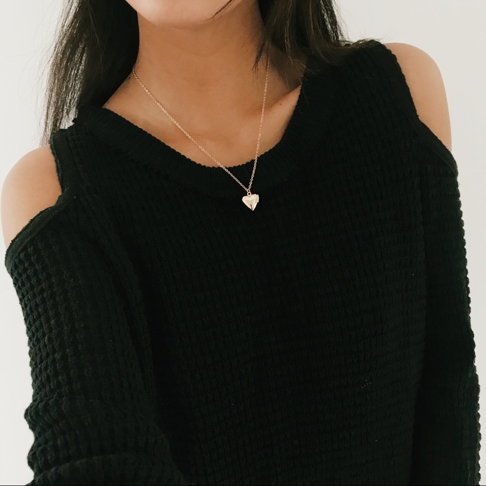 Cold Shoulder Black Sweater