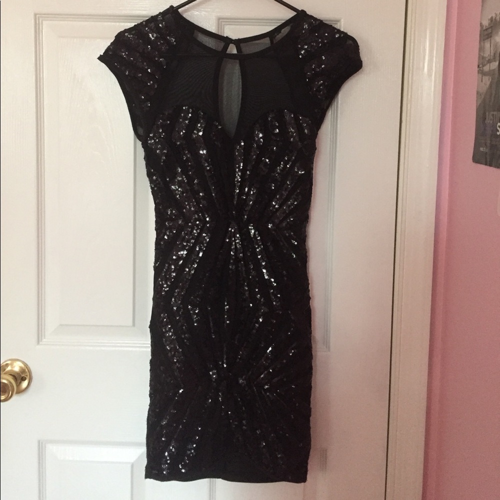 Sequin black homecoming dress
