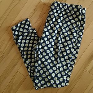 Daisy print cotton leggings