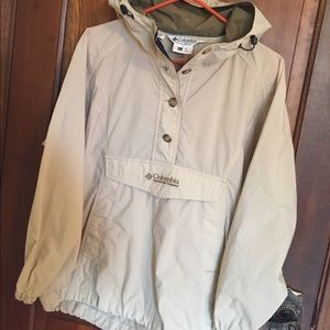 S Columbia tan wind breaker