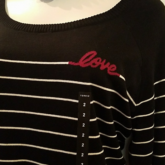 Torrid LOVE striped sweater plus size 2X - Picture 2 of 2