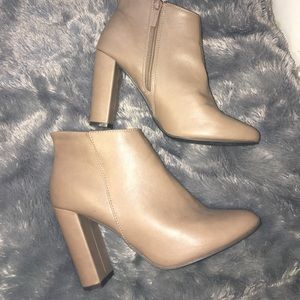Taupe heeled booties