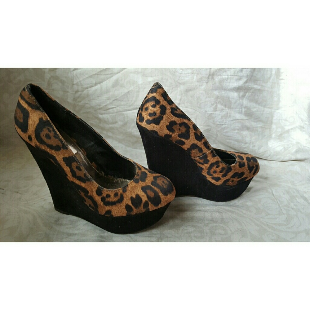 Cheetah print wedges